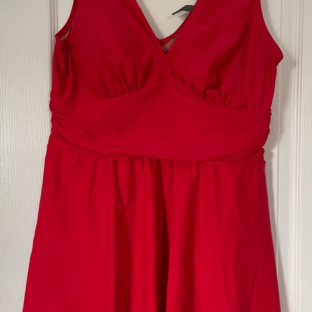 Torrid Brilliant Red One Piece Swim Dress with briefs